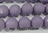 CTU1415 15.5 inches 14mm faceted round synthetic turquoise beads