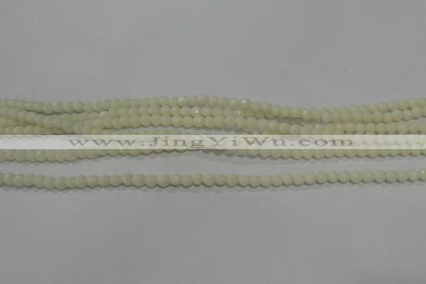 CTU1441 15.5 inches 3mm faceted round synthetic turquoise beads