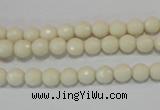 CTU1442 15.5 inches 6mm faceted round synthetic turquoise beads