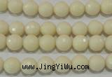 CTU1443 15.5 inches 8mm faceted round synthetic turquoise beads