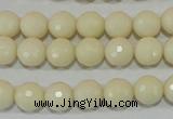 CTU1444 15.5 inches 10mm faceted round synthetic turquoise beads