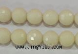CTU1446 15.5 inches 14mm faceted round synthetic turquoise beads