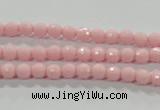 CTU1511 15.5 inches 4mm faceted round synthetic turquoise beads