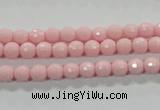 CTU1512 15.5 inches 6mm faceted round synthetic turquoise beads