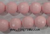 CTU1517 15.5 inches 16mm faceted round synthetic turquoise beads