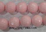 CTU1518 15.5 inches 18mm faceted round synthetic turquoise beads