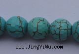 CTU16 15.5 inches 16mm faceted round blue turquoise beads Wholesale