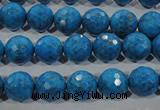 CTU1634 15.5 inches 12mm faceted round synthetic turquoise beads