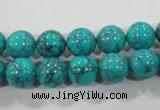 CTU1674 15.5 inches 10mm round synthetic turquoise beads