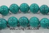 CTU1675 15.5 inches 12mm round synthetic turquoise beads