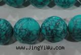 CTU1689 15.5 inches 20mm faceted round synthetic turquoise beads