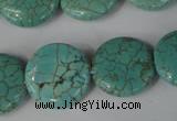 CTU1886 15.5 inches 20mm flat round imitation turquoise beads