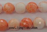 CTU2505 15.5 inches 14mm faceted round synthetic turquoise beads