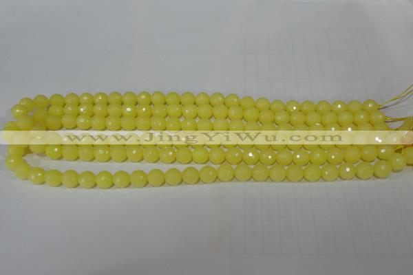 CTU2525 15.5 inches 8mm faceted round synthetic turquoise beads