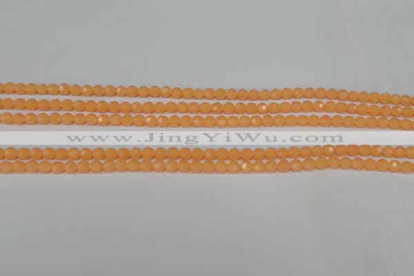 CTU2539 15.5 inches 4mm faceted round synthetic turquoise beads