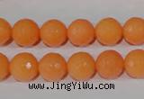 CTU2542 15.5 inches 10mm faceted round synthetic turquoise beads
