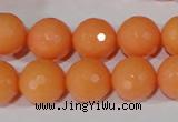 CTU2544 15.5 inches 14mm faceted round synthetic turquoise beads