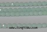 CTU2571 15.5 inches 4mm faceted round synthetic turquoise beads