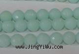 CTU2573 15.5 inches 8mm faceted round synthetic turquoise beads