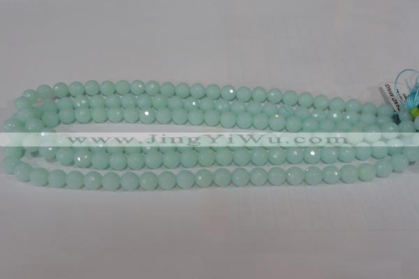 CTU2573 15.5 inches 8mm faceted round synthetic turquoise beads