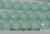 CTU2574 15.5 inches 10mm faceted round synthetic turquoise beads