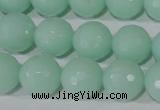 CTU2576 15.5 inches 14mm faceted round synthetic turquoise beads