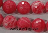 CTU2626 15.5 inches 16mm faceted round synthetic turquoise beads