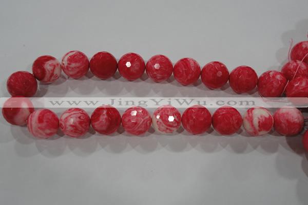 CTU2628 15.5 inches 20mm faceted round synthetic turquoise beads