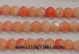 CTU2640 15.5 inches 3mm faceted round synthetic turquoise beads