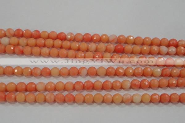 CTU2642 15.5 inches 6mm faceted round synthetic turquoise beads