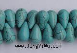 CTU27 14.5 inches 10*17mm teardrop blue turquoise beads Wholesale