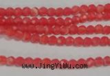 CTU2740 15.5 inches 4mm faceted round synthetic turquoise beads