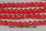 CTU2741 15.5 inches 6mm faceted round synthetic turquoise beads
