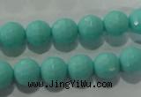 CTU2781 15.5 inches 6mm faceted round synthetic turquoise beads