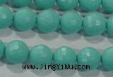 CTU2782 15.5 inches 8mm faceted round synthetic turquoise beads