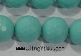 CTU2787 15.5 inches 18mm faceted round synthetic turquoise beads