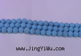CTU2854 15.5 inches 12mm round matte turquoise beads