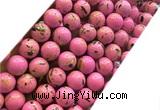 CTU3115 15 inches 6mm round gold vein howlite turquoise beads