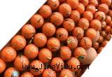 CTU3130 15 inches 10mm round gold vein howlite turquoise beads