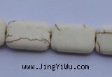 CTU37 15.5 inches 13*20mm rectangle white turquoise beads Wholesale