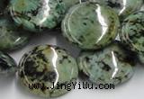 CTU418 15.5 inches 22mm flat round African turquoise beads wholesale