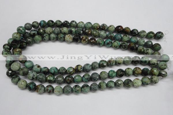 CTU553 15.5 inches 10mm faceted round African turquoise beads