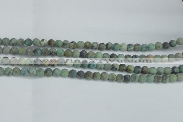CTU563 15.5 inches 6mm round matte african turquoise beads