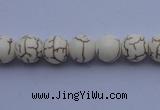 CTU67 15.5 inches 4mm round white turquoise strand beads Wholesale