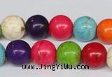 CTU704 15.5 inches 14mm round dyed turquoise beads wholesale