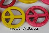CTU722 15.5 inches 25mm coin dyed turquoise beads wholesale