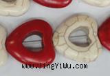 CTU725 15.5 inches 25*25mm heart dyed turquoise beads wholesale