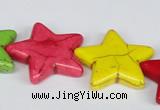 CTU728 15.5 inches 25*25mm star dyed turquoise beads wholesale