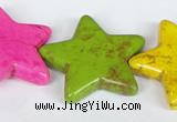CTU730 15.5 inches 35*35mm star dyed turquoise beads wholesale