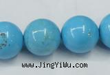 CTU881 15.5 inches 18mm round dyed turquoise beads wholesale